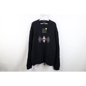 Deadstock Vtg 90s Marithe Francois Girbaud Mens Large Baggy Argyle Knit Sweater